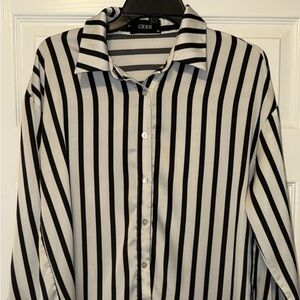 Cider Black and White Striped Blouse
